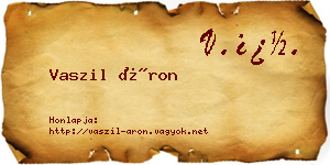 Vaszil Áron névjegykártya