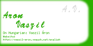 aron vaszil business card