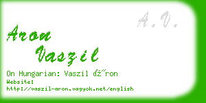 aron vaszil business card